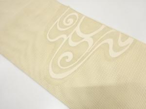 絽綴れ　流水模様織り出し　名古屋帯